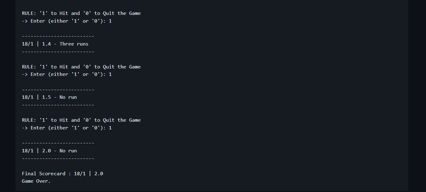 Cricket CLI game using Python